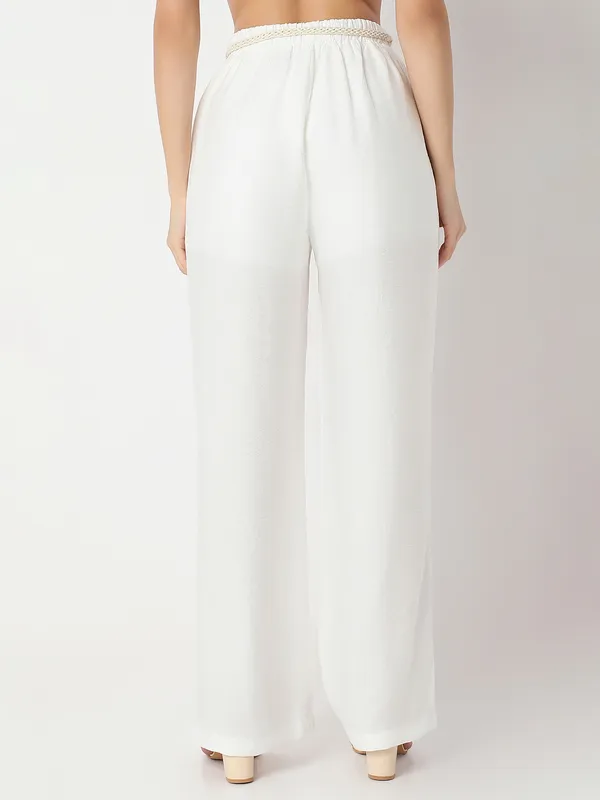 White stylish cotton palazzo