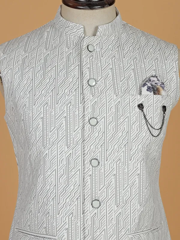 White texture waistcoat in terry rayon