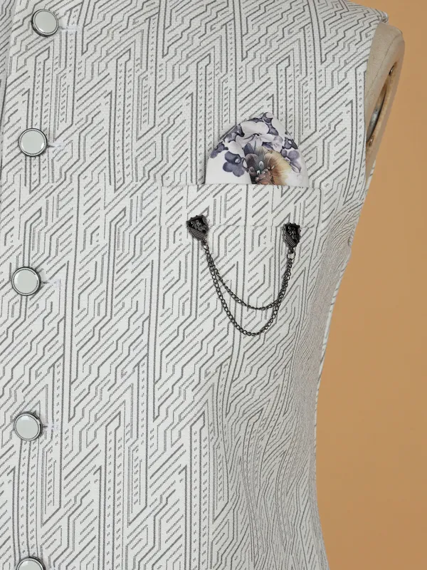 White texture waistcoat in terry rayon