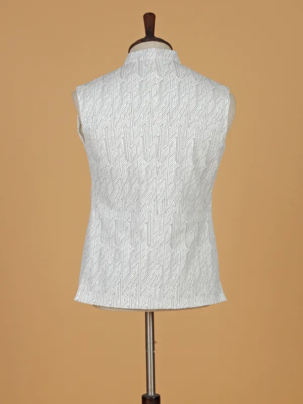 White texture waistcoat in terry rayon