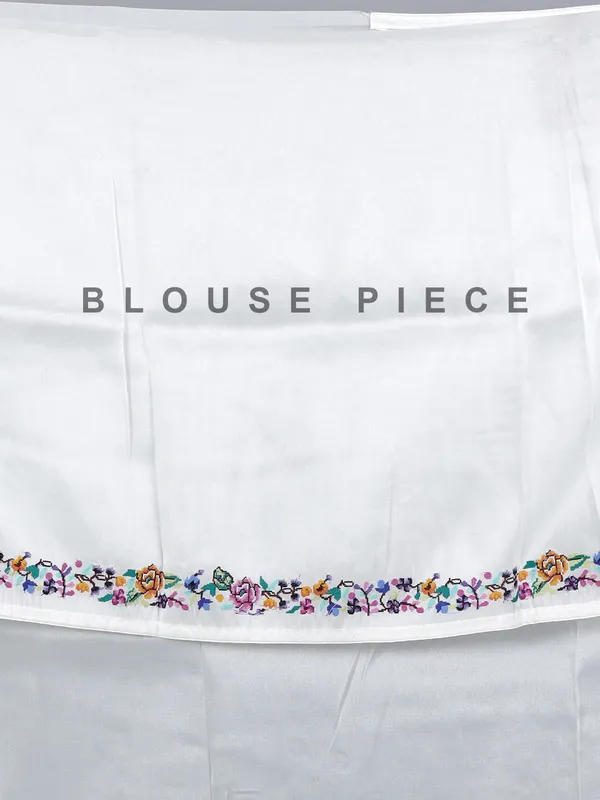 White tissue saree with intricate embroidery