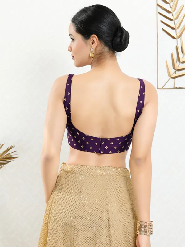 Wine art silk ready made blouse