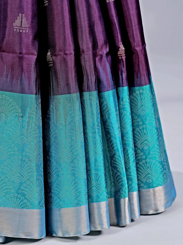 Wine banglori silk saree with luxurious zari weaving
