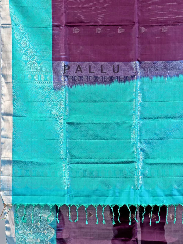 Wine banglori silk saree with luxurious zari weaving