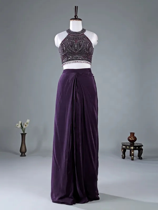 Wine designer saree for party wear for women