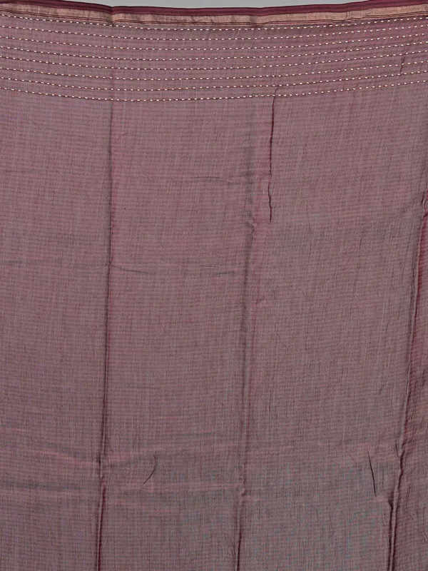 Wine floral print saree in semi cotton