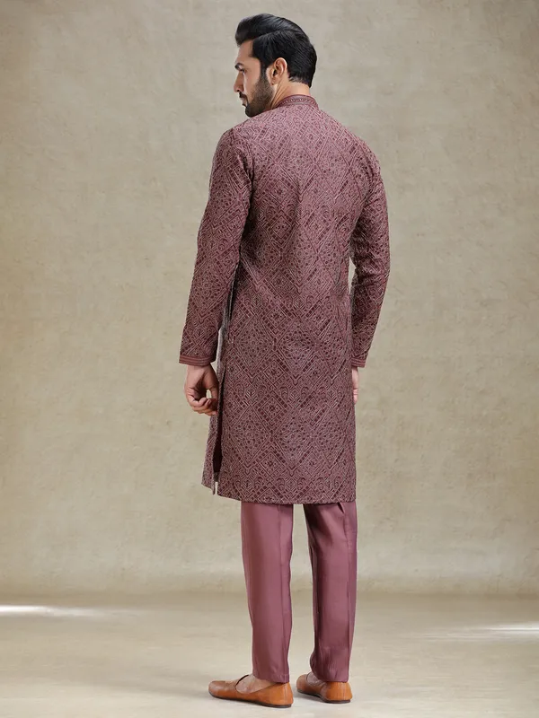 Wine kurta set for ethereal charming look