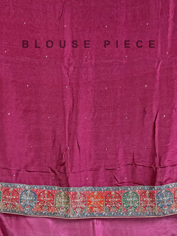 Wine pashmina silk saree for wedding events