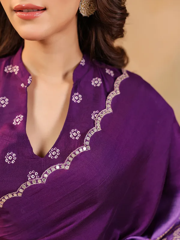 Wine printed silk saree for celebrations