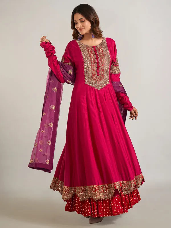 Wine raw silk wedding wear designer suit