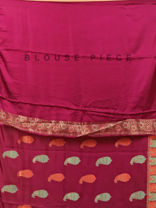 Wine semi silk saree for women