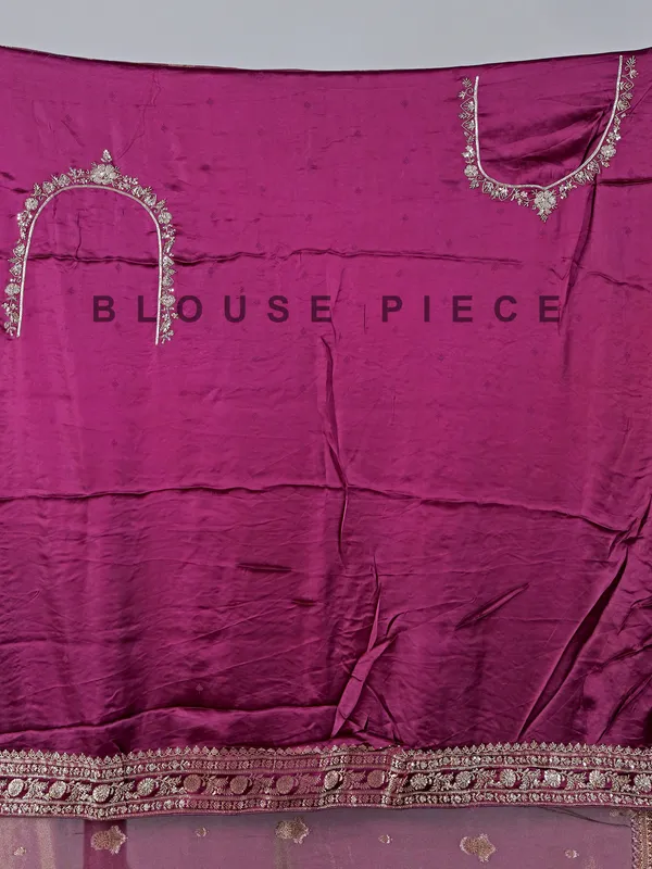 Wine shimmer tissue silk wedding wear saree