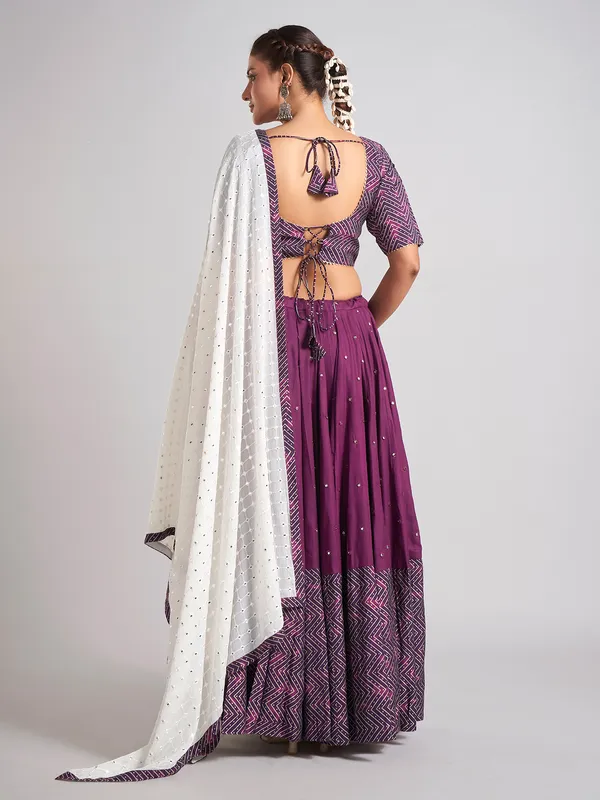 Wine silk gota weaving chaniya Choli