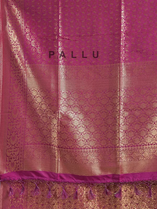Wine silk saree with unstitched blouse