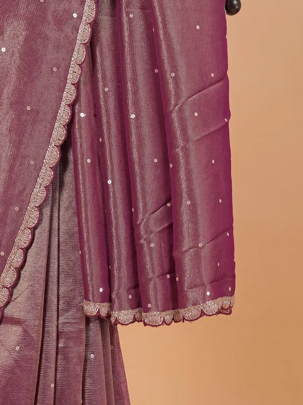 Wine wedding wear saree in organza