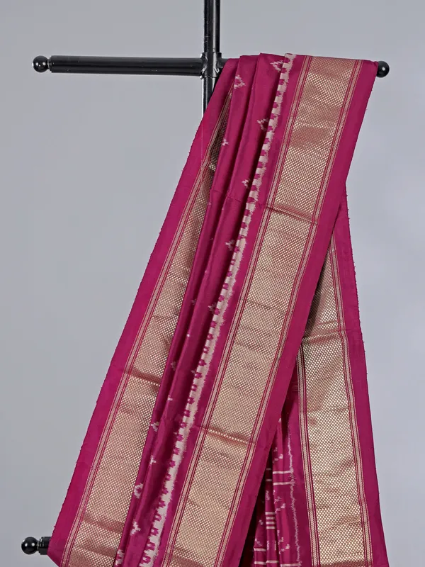 Wine zari weaving patola silk saree for festive occasions