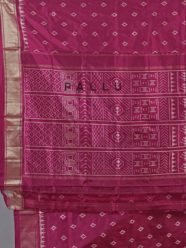 Wine zari weaving patola silk saree for festive occasions