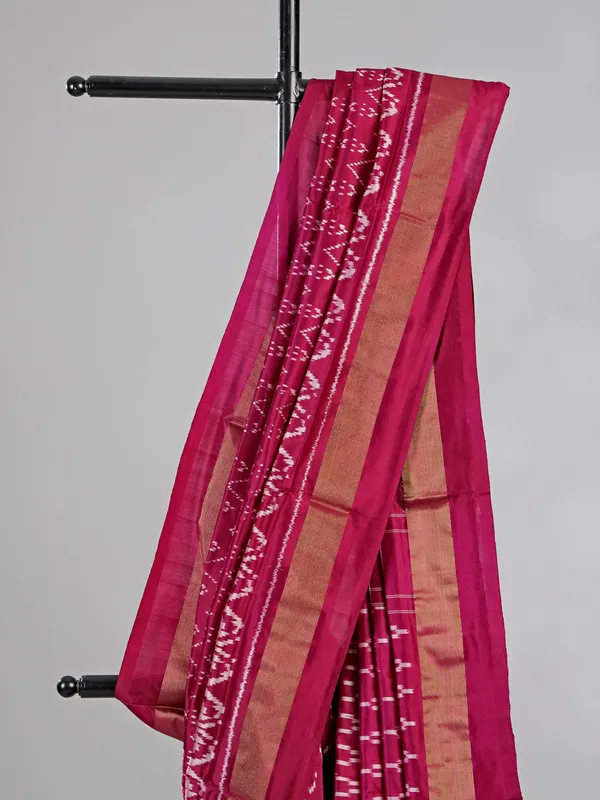 Wine zari weaving patola silk saree for wedding elegance