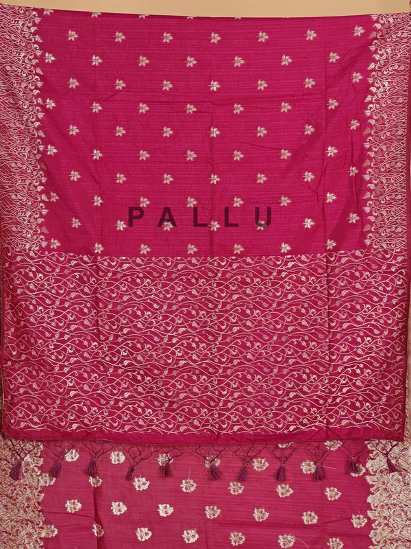 Wine zari weaving semi silk wedding saree