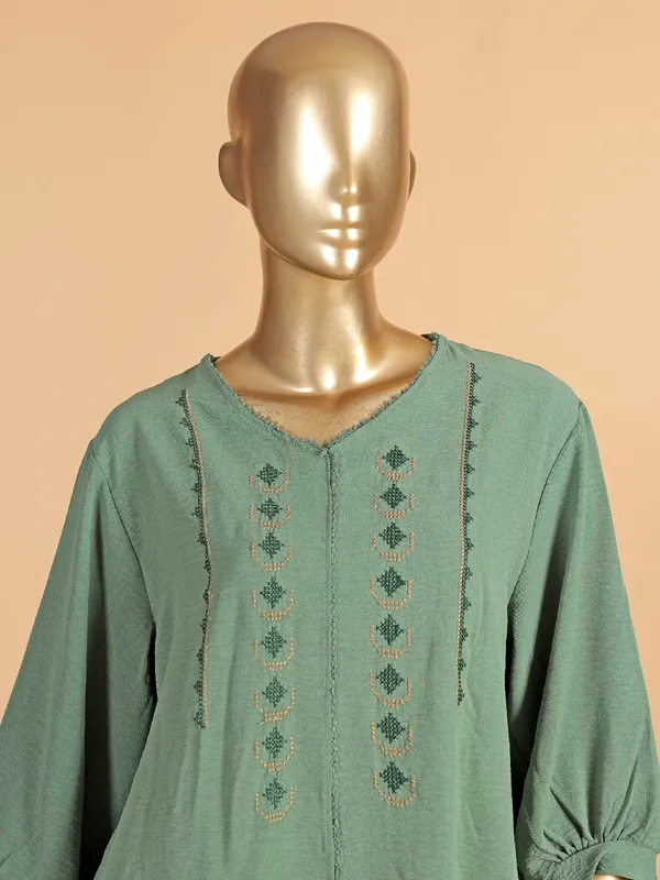 Women cotton green co ord set