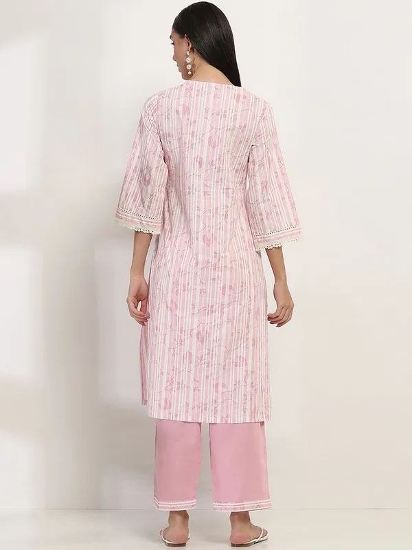 Women cotton kurti set in pink