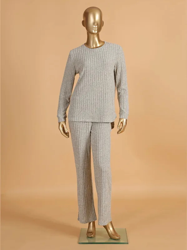 Woolen grey co ord set for women