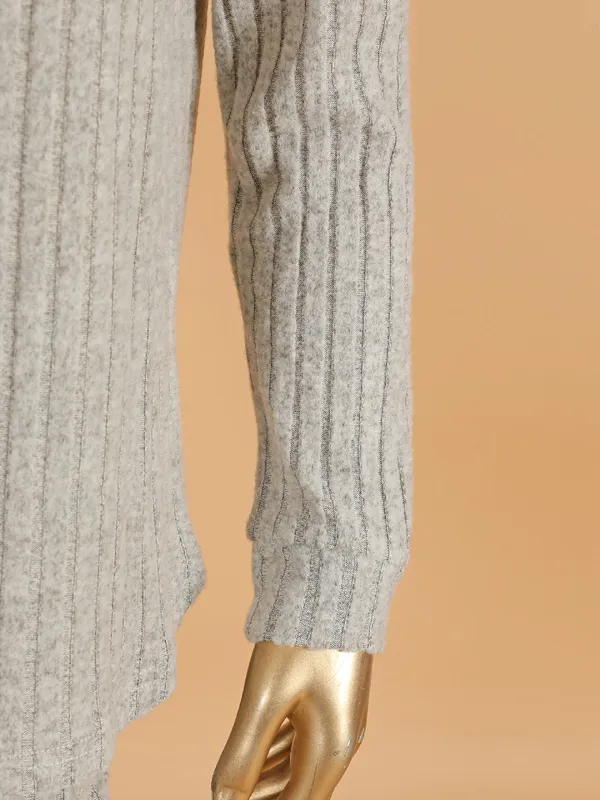 Woolen grey co ord set for women