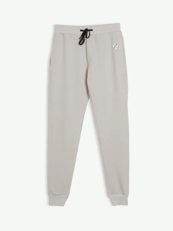 XN Replay beige cotton solid track pant