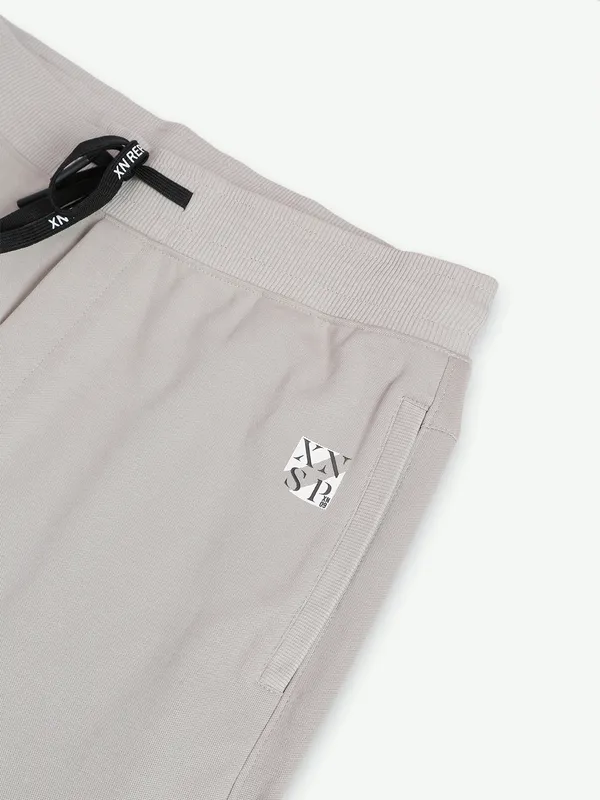 XN Replay beige cotton solid track pant