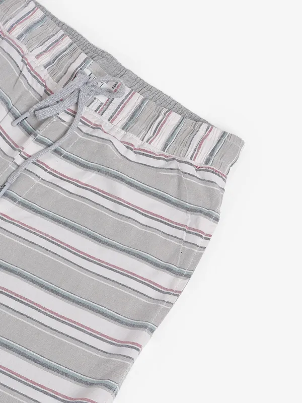 XN Replay beige stripe cotton shorts