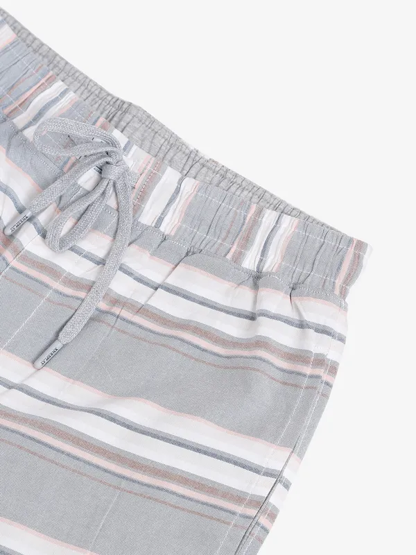 XN Replay grey cotton stripe shorts