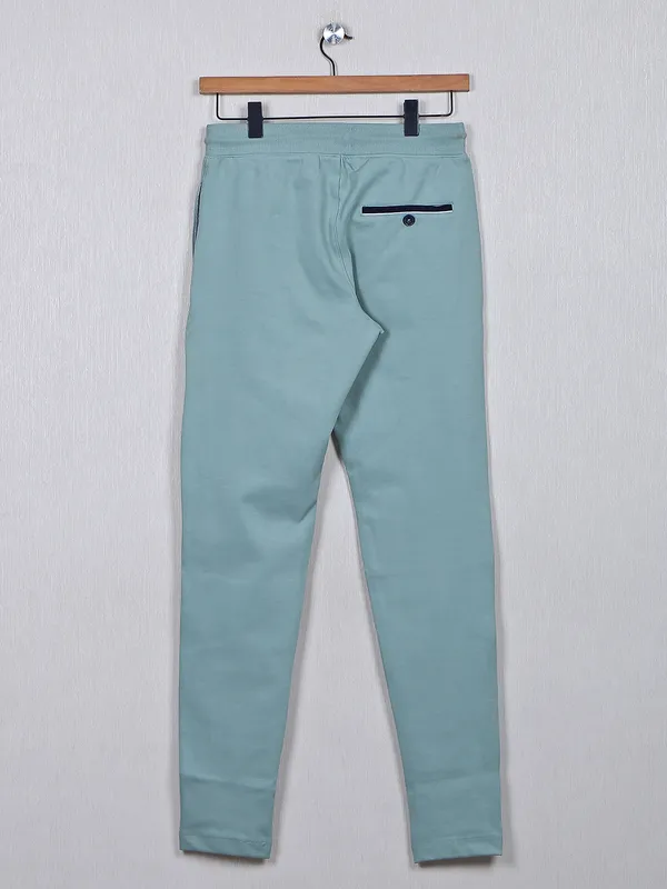 XN Replay sea green cotton night track pant