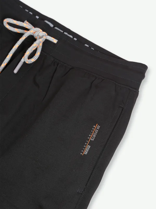 XN Replay solid black cotton track pant