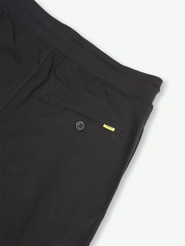 XN Replay solid black cotton track pant