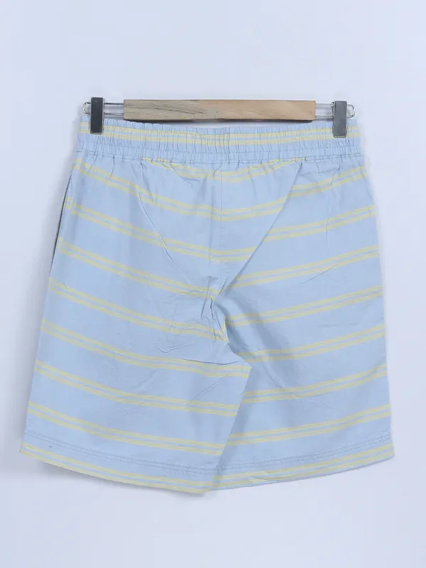 XN Replay stripe cotton sky blue shorts