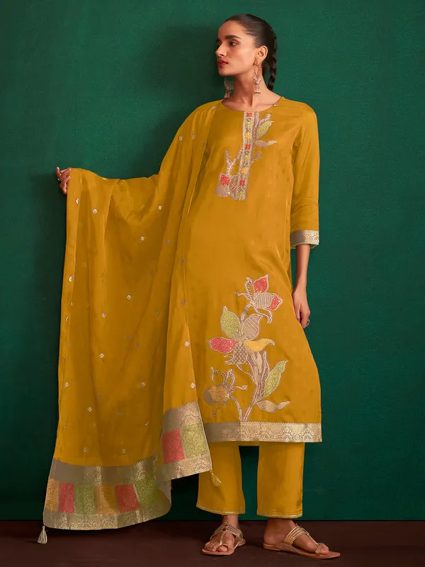 Yellow cotton casual kurti set for women