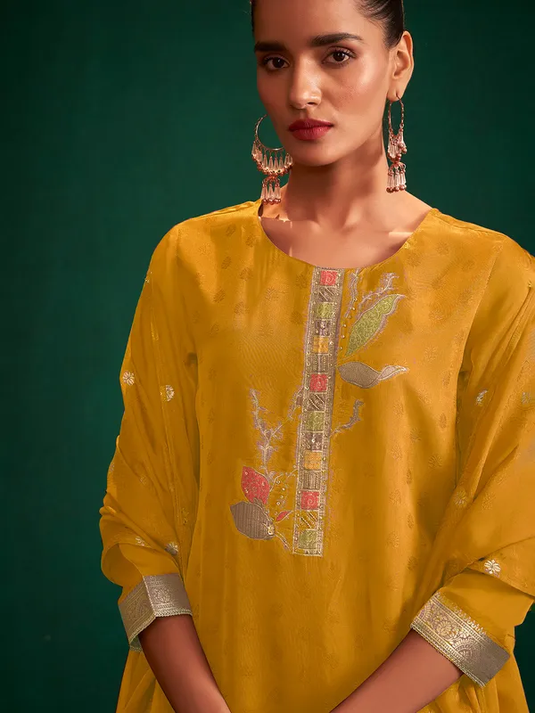 Yellow cotton casual kurti set for women