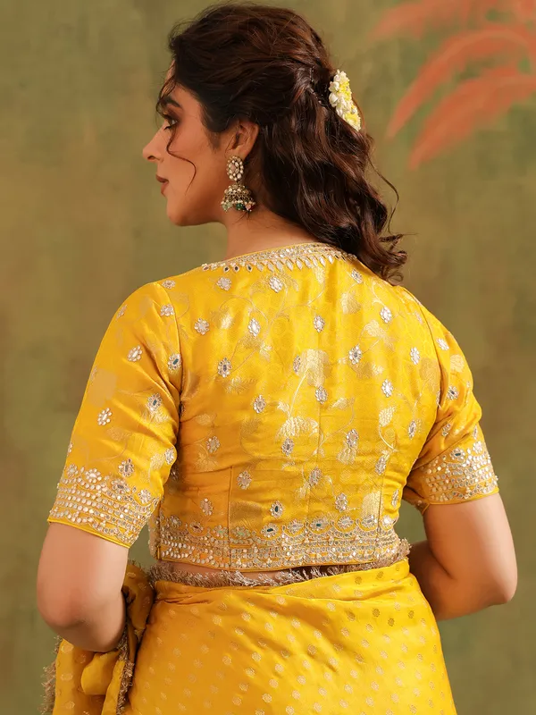 Yellow sailk saree for haldi and featival