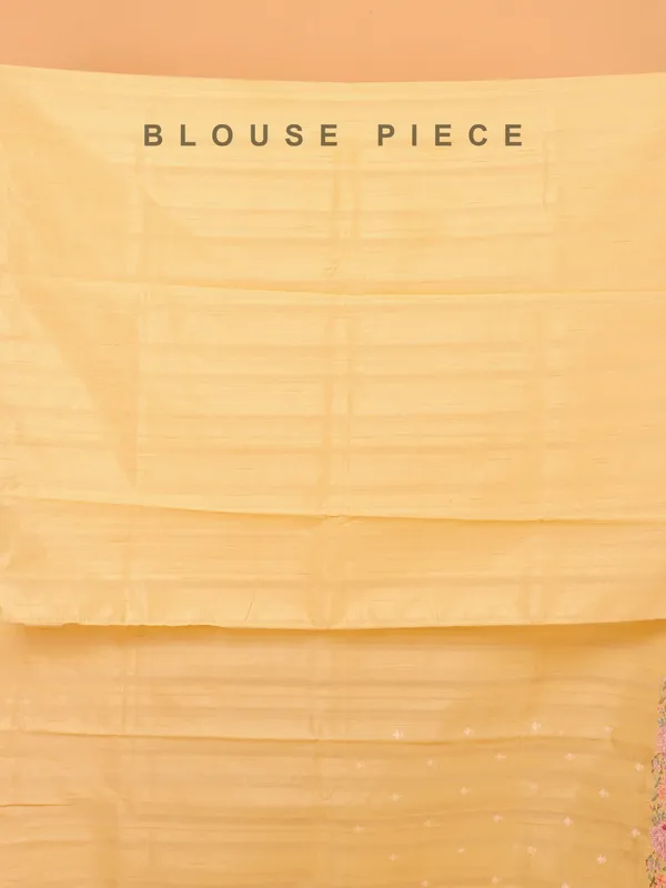 Yellow semi silk saree for women