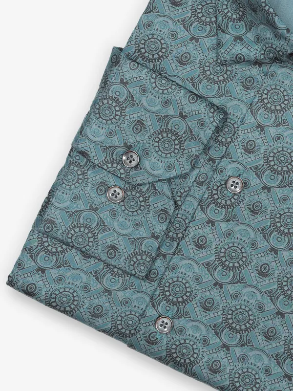 Z2000 blue printed casual shirt