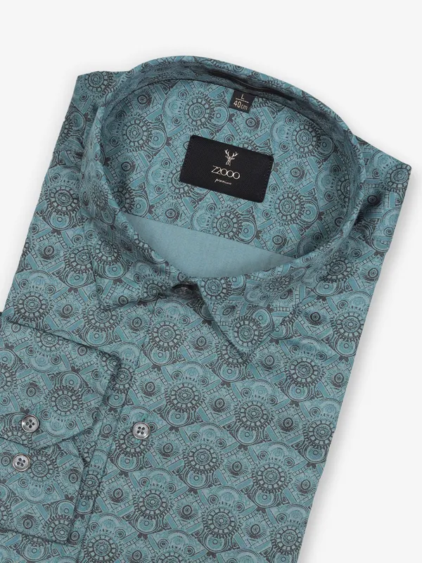 Z2000 blue printed casual shirt