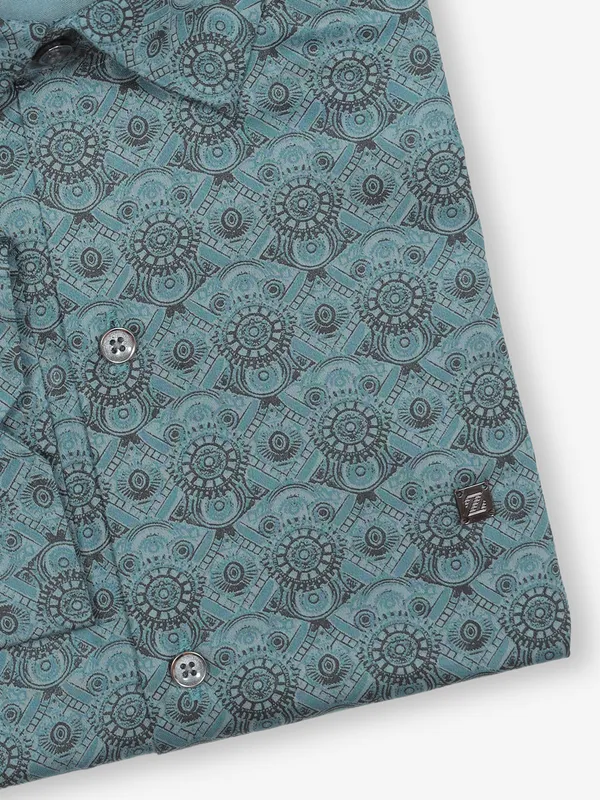 Z2000 blue printed casual shirt