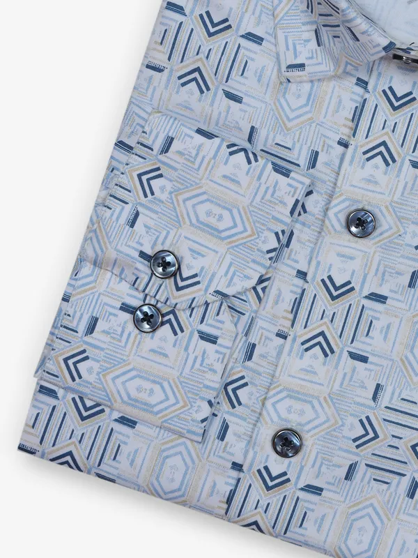 Z2000 blue printed cotton shirt