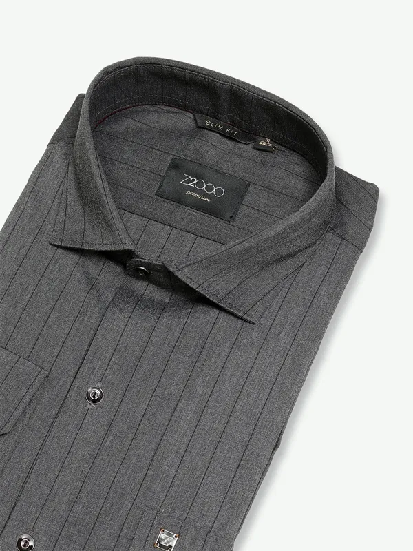 Z2000 dark grey cotton stripe shirt