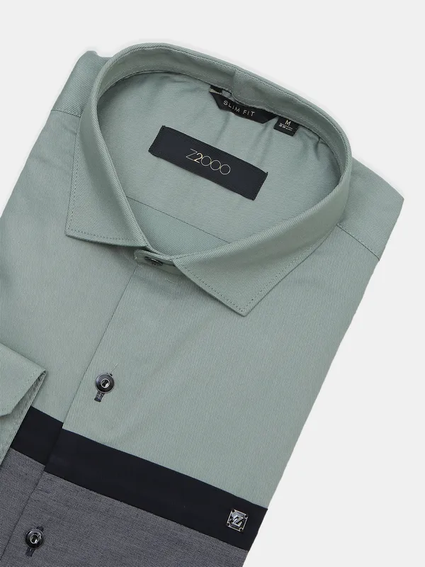 Z2000 printed pistachio green hue cotton shirt