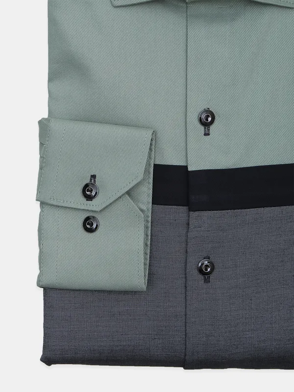 Z2000 printed pistachio green hue cotton shirt