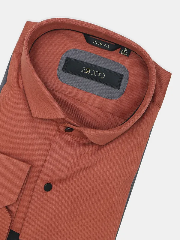 Z2000 solid rust orange cotton formal wear shirt