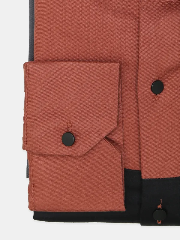 Z2000 solid rust orange cotton formal wear shirt