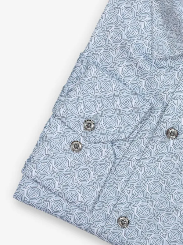 Z2000 white printed casual cotton shirt