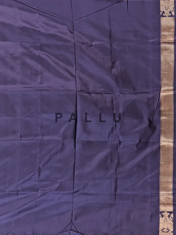 Zari worked silk saree in dark purple